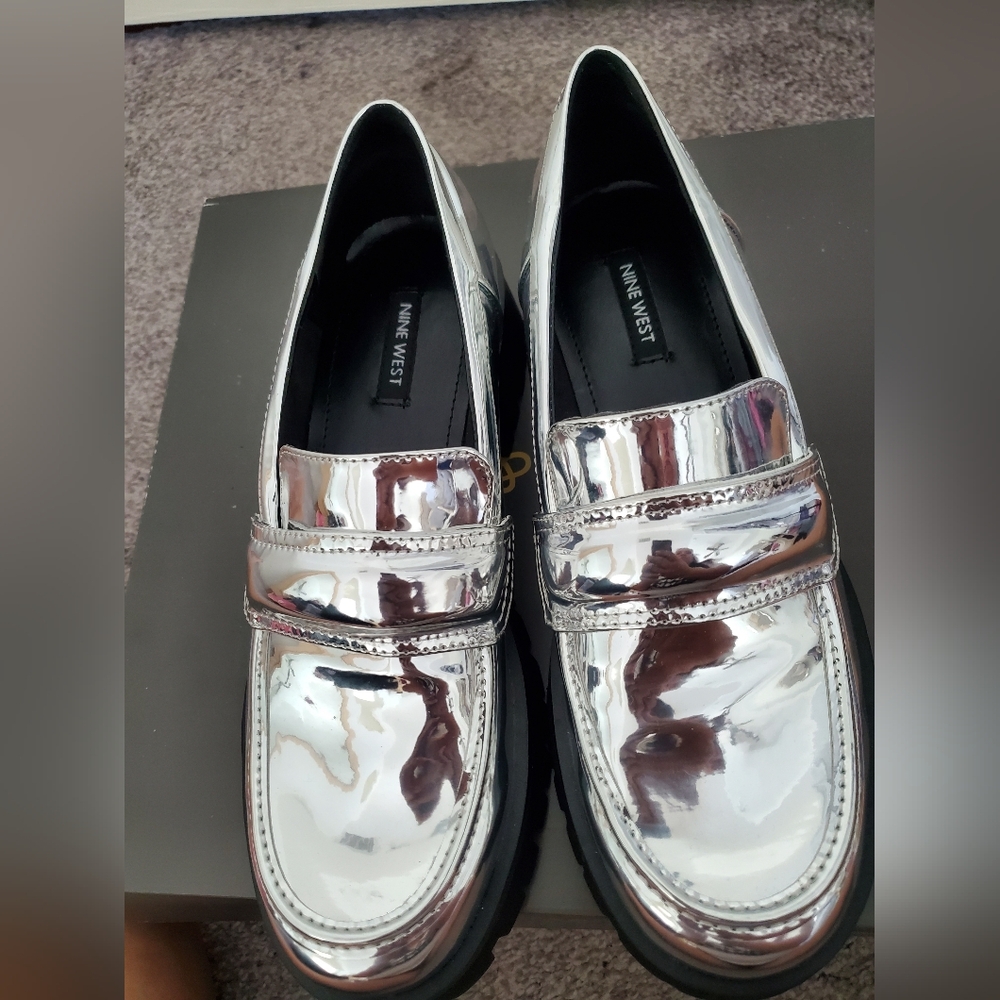Nine West Women's Silver Loafers